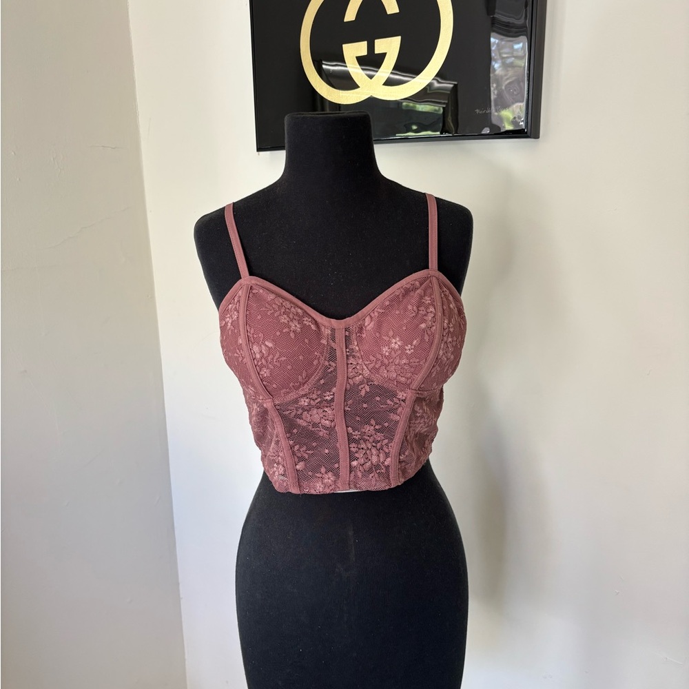 Bozzolo Floral Lace Bralette in Dusty Rose